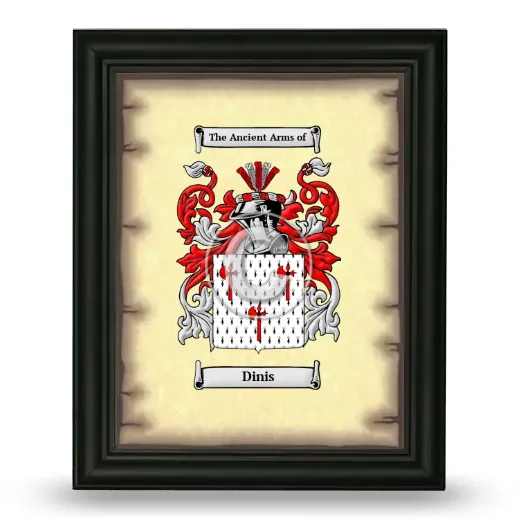 Dinis Coat of Arms Framed - Black