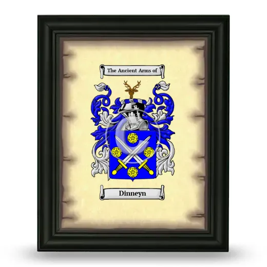 Dinneyn Coat of Arms Framed - Black