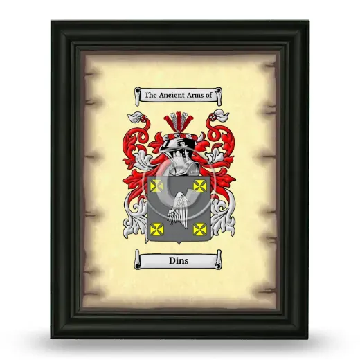Dins Coat of Arms Framed - Black