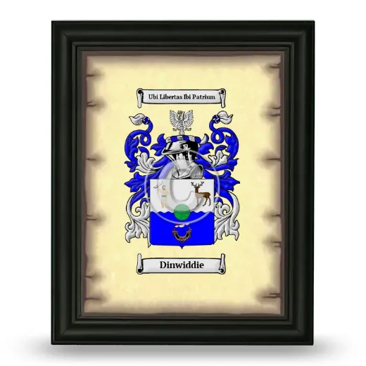 Dinwiddie Coat of Arms Framed - Black