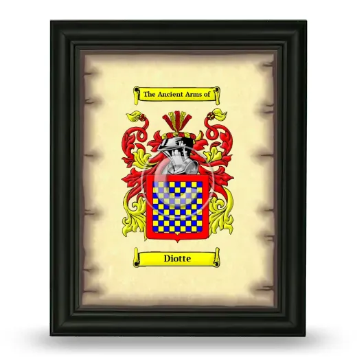Diotte Coat of Arms Framed - Black