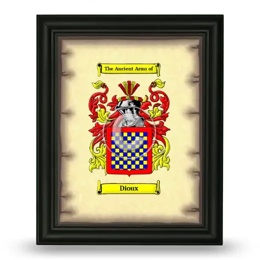 Dioux Coat of Arms Framed - Black