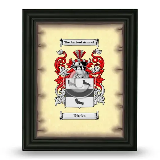 Dircks Coat of Arms Framed - Black