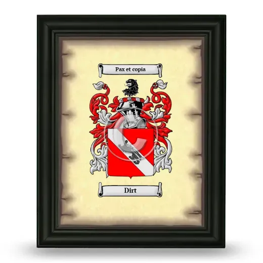 Dirt Coat of Arms Framed - Black