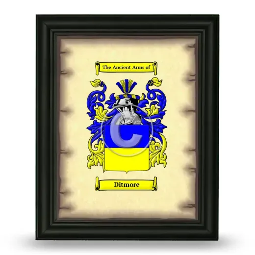 Ditmore Coat of Arms Framed - Black