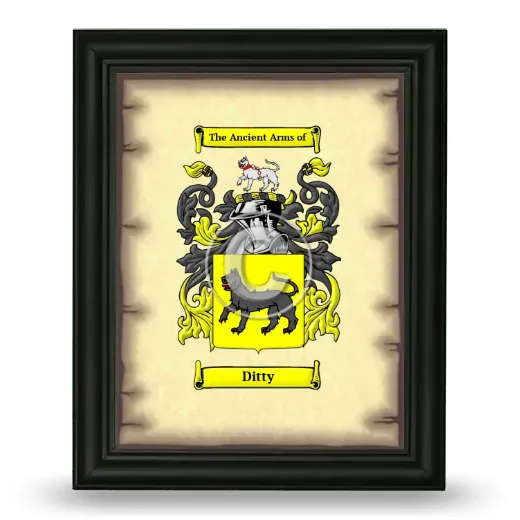 Ditty Coat of Arms Framed - Black