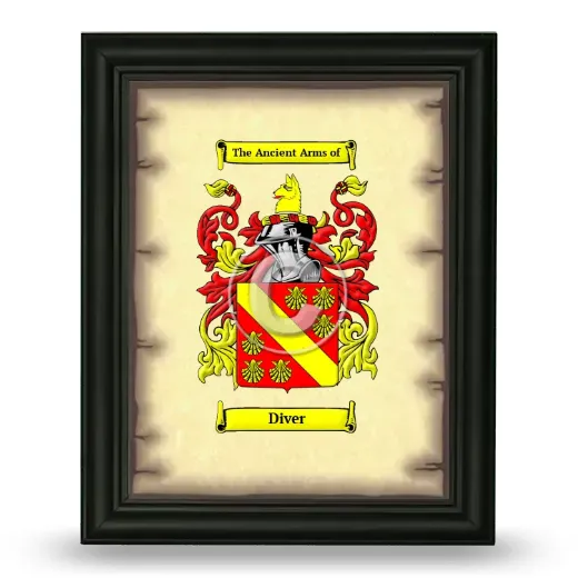 Diver Coat of Arms Framed - Black