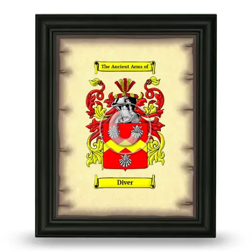 Diver Coat of Arms Framed - Black