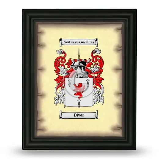 Diver Coat of Arms Framed - Black