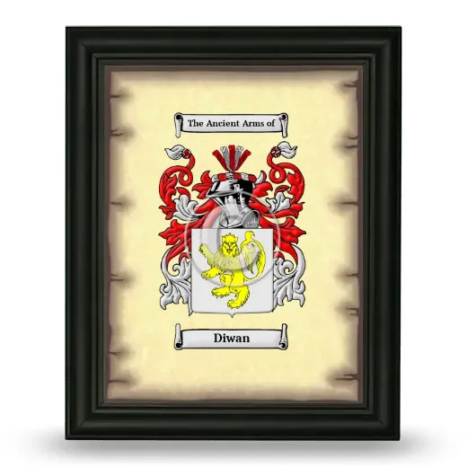 Diwan Coat of Arms Framed - Black