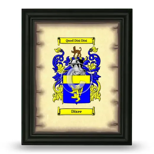 Dixee Coat of Arms Framed - Black