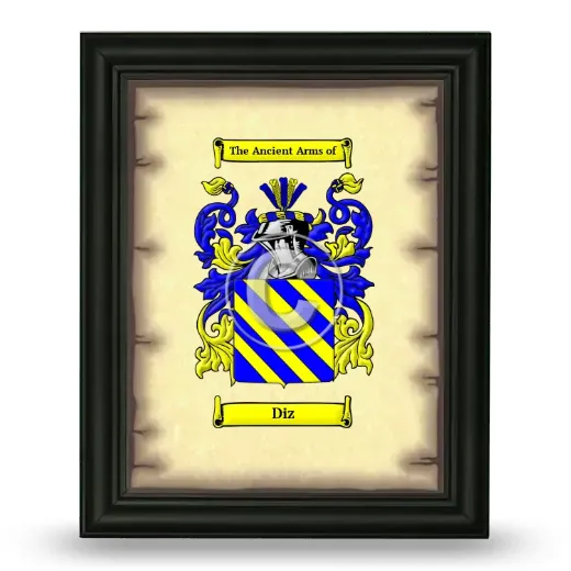 Diz Coat of Arms Framed - Black