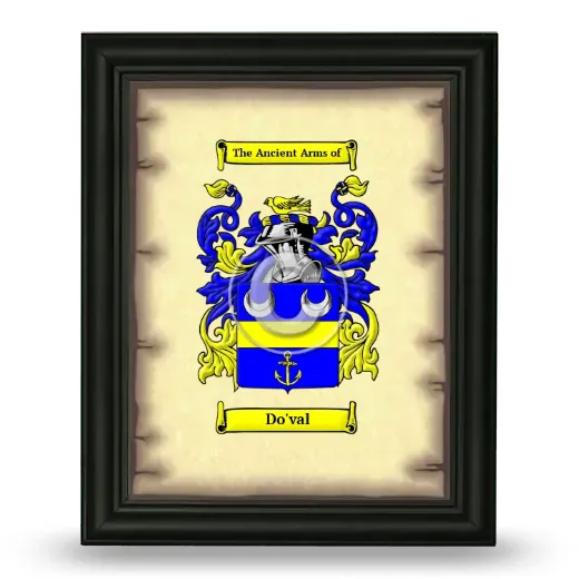 Do'val Coat of Arms Framed - Black