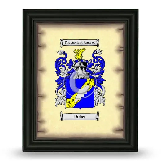Dober Coat of Arms Framed - Black