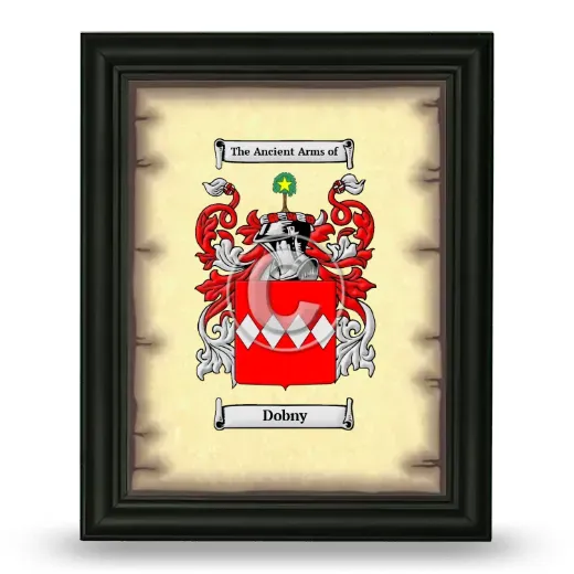 Dobny Coat of Arms Framed - Black