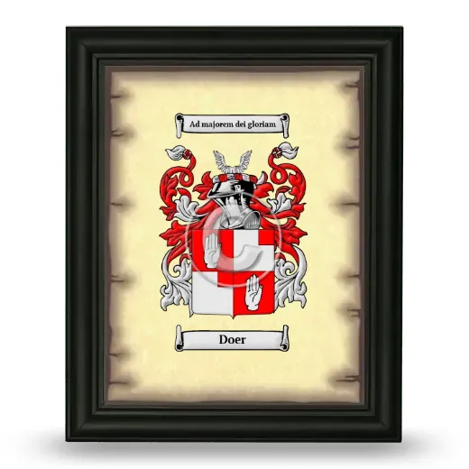 Doer Coat of Arms Framed - Black