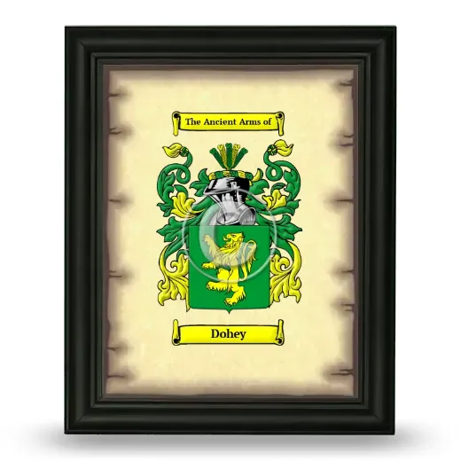 Dohey Coat of Arms Framed - Black