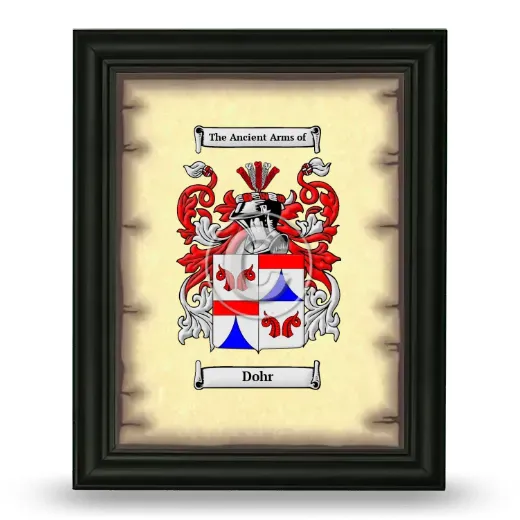Dohr Coat of Arms Framed - Black