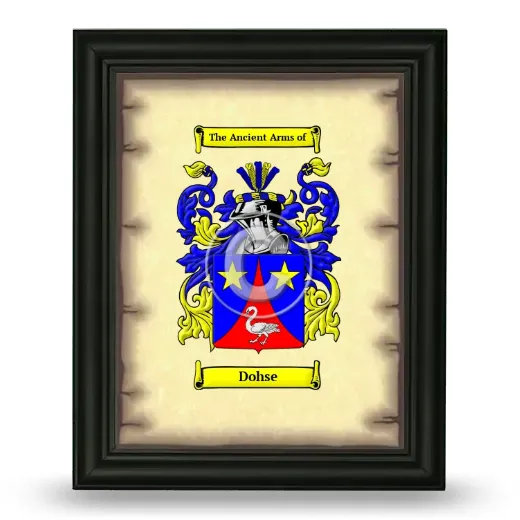 Dohse Coat of Arms Framed - Black