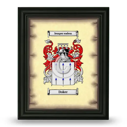 Doker Coat of Arms Framed - Black