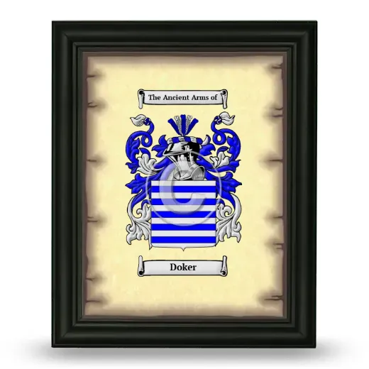 Doker Coat of Arms Framed - Black