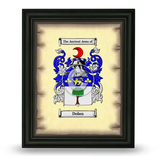 Dolan Coat of Arms Framed - Black
