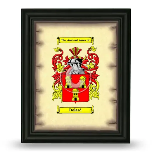 Dolard Coat of Arms Framed - Black