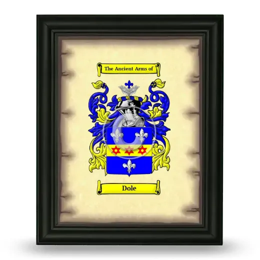 Dole Coat of Arms Framed - Black