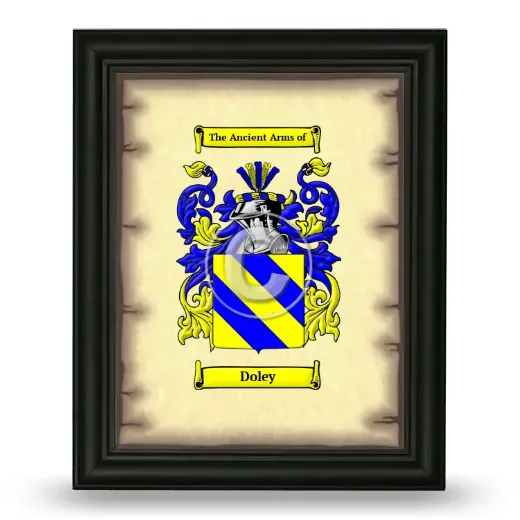 Doley Coat of Arms Framed - Black