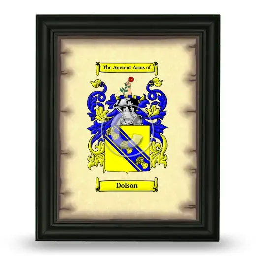 Dolson Coat of Arms Framed - Black