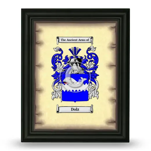 Dolz Coat of Arms Framed - Black