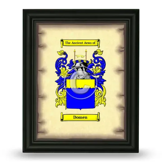 Domen Coat of Arms Framed - Black