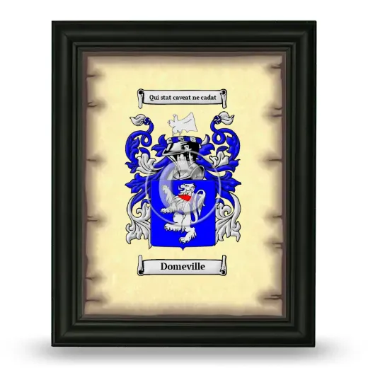 Domeville Coat of Arms Framed - Black