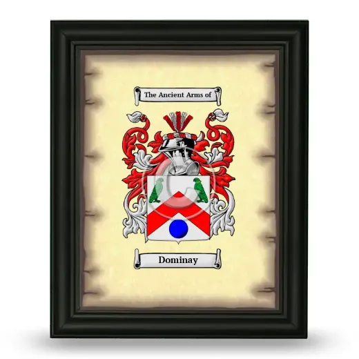 Dominay Coat of Arms Framed - Black