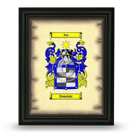 Dominic Coat of Arms Framed - Black