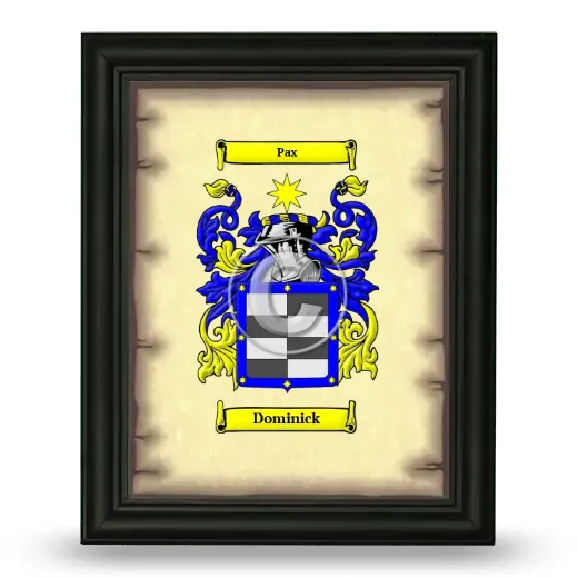 Dominick Coat of Arms Framed - Black