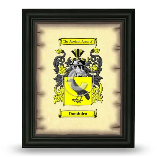 Dominico Coat of Arms Framed - Black