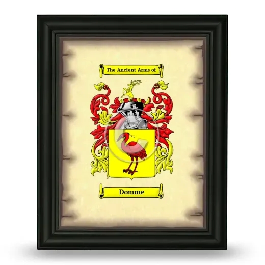 Domme Coat of Arms Framed - Black
