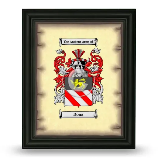 Dona Coat of Arms Framed - Black