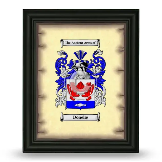 Donelie Coat of Arms Framed - Black