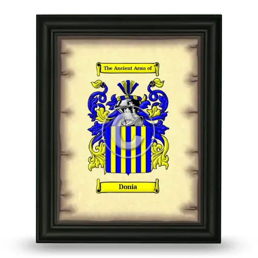 Donia Coat of Arms Framed - Black