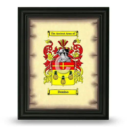 Doniso Coat of Arms Framed - Black