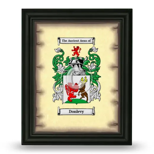 Donlevy Coat of Arms Framed - Black