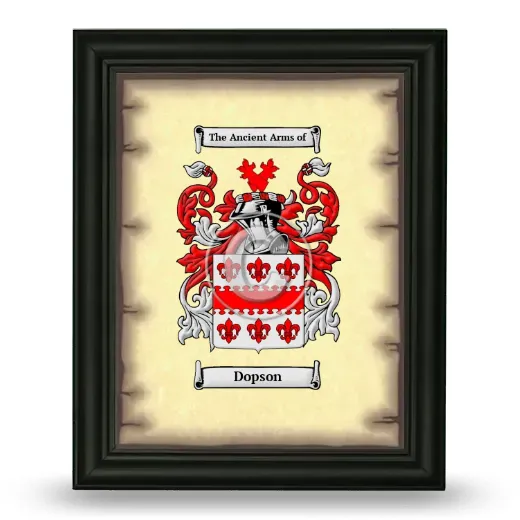 Dopson Coat of Arms Framed - Black