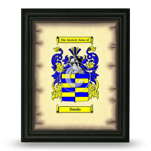 Dordo Coat of Arms Framed - Black
