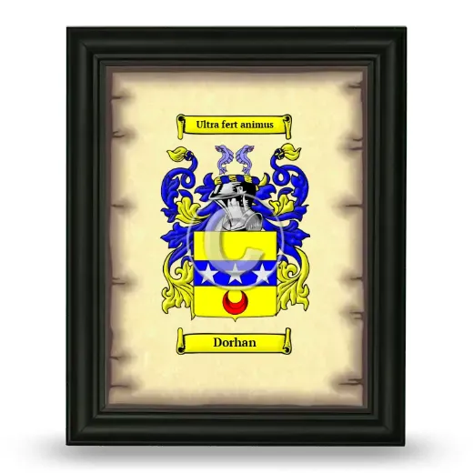 Dorhan Coat of Arms Framed - Black
