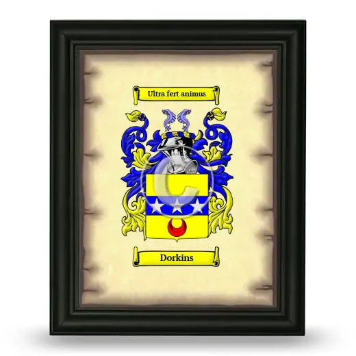 Dorkins Coat of Arms Framed - Black