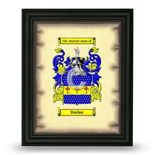 Dorlan Coat of Arms Framed - Black