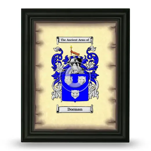 Dorman Coat of Arms Framed - Black