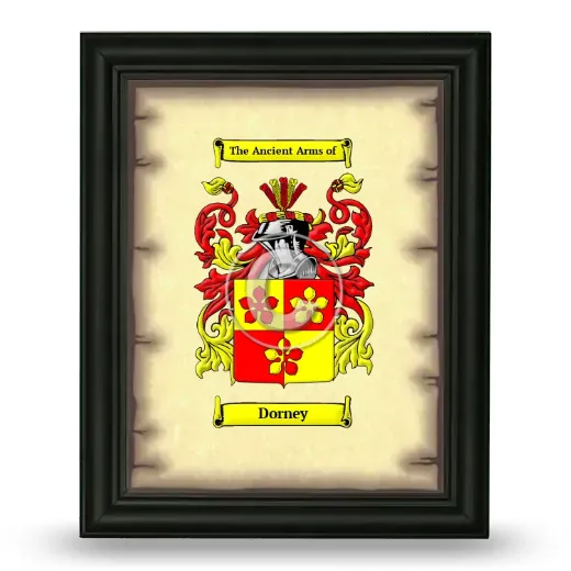 Dorney Coat of Arms Framed - Black